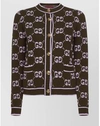Gucci - Gg Jacquard Button-Up Cardigan - Lyst