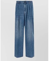 Marni - Denim High-Rise Double-Pleated Wide-Leg Jeans - Lyst