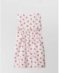 Miu Miu - Floral-Print Midi Dress - Lyst