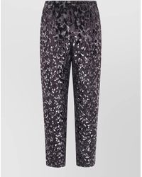 Pierre Louis Mascia - Vepel Animal Print Cropped Velvet Trousers - Lyst