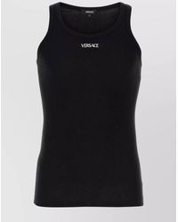 Versace - Ribbed Cotton Tank Top - Lyst