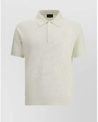 Brioni - Silk Cashmere Short-Sleeve Polo Shirt - Lyst