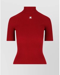 Courreges - Ribbed Slim-Fit High-Neck Knitted Top - Lyst