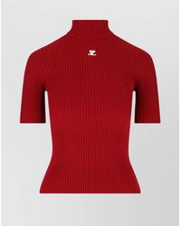 Courreges - Ribbed Slim-Fit High-Neck Knitted Top - Lyst