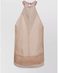 Pinko - Silk Organza Halterneck Top - Lyst