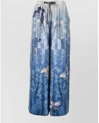 Pierre Louis Mascia - Silk Trousers Butterfly Print High Waist - Lyst