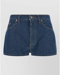 Versace - High-Rise Denim Shorts - Lyst