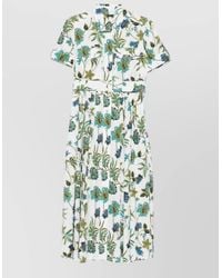 Fay - Cotton Shirt Dress Belt And Pockets - Lyst