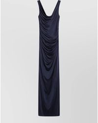 Versace - Viscose Jersey Draped Sleeveless Maxi Dress - Lyst