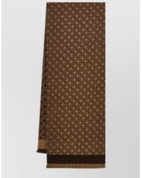 Ferragamo - Rectangular Scarf All Over Pattern Fringes - Lyst