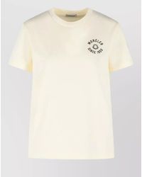Moncler - Cotton Ribbed Crew Neck Logo T-Shirt - Lyst