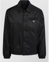 Prada - Collared Jacket Elastic Cuffs Front Pocket - Lyst