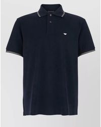 Emporio Armani - Logo Cotton Polo Shirt Short Sleeves - Lyst