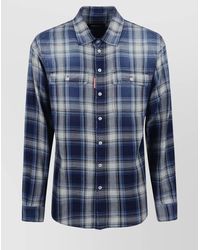 DSquared² - Checked Cotton Shirt With Vintage Washed Effect - Lyst