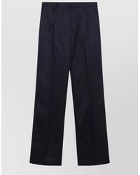 Prada - Tailored Wide Leg Trousers Belt Loops - Lyst