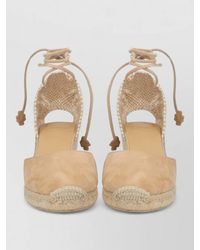 Castañer - Espadrille Wedge Closed Toe Floral Detail - Lyst