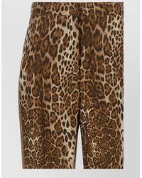 Max Mara - Silk High-Rise Straight-Leg Animal-Print Tailored Trousers - Lyst