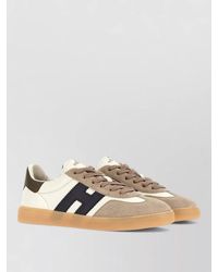 Hogan - Smooth Suede Leather Lace Up Sneakers - Lyst