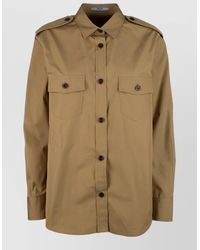 Prada - Jacket Shirt Chest Pockets Epaulettes Long Sleeves - Lyst