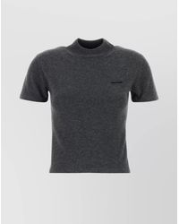 Miu Miu - Cashmere Sweater With Mock Neck And Short Sleeves - Lyst