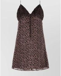 Saint Laurent - Silk Velvet Mini Dress - Lyst