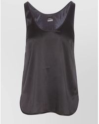 Pinko - Crewneck Satin Finish Sleeveless Top - Lyst