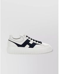 Hogan - Leather Logo Patch Low-Top Sneakers - Lyst