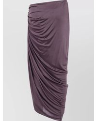 Balmain - Draped Viscose Jersey Midi Skirt - Lyst
