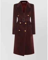 Tagliatore - Long Coat With Belt And Buttons - Lyst