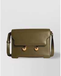 Marni - Medium Leather Shoulder Bag With Adjustable Strap - Lyst