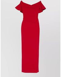 Solace London - Cielo Maxi Dress Off Shoulder Ruffle - Lyst