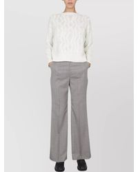 Fabiana Filippi - Virgin Wool Houndstooth Wide-Leg Trousers - Lyst