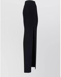 Rick Owens - High Waist Midi Skirt Ribbed Side Slit - Lyst