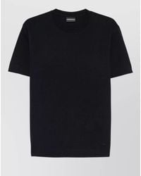Emporio Armani - Cotton Textured Short-Sleeve T-Shirt - Lyst