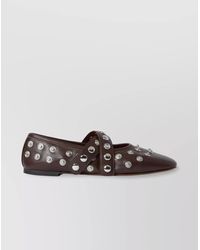 Stella McCartney - Leather Studded Ballerina Shoes - Lyst