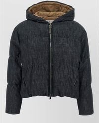 Brunello Cucinelli - Cropped Twill Down Jacket Hooded - Lyst