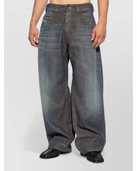 DIESEL - High Waist Denim Wide Leg Jeans - Lyst
