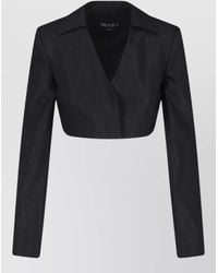 Dondup - Cropped Tailored Blazer Long Sleeves V Neck - Lyst