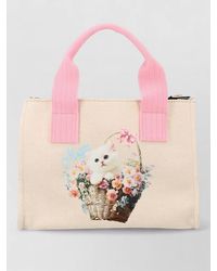 MSGM - Tote Bag Rectangular Shape Top Handles Print - Lyst