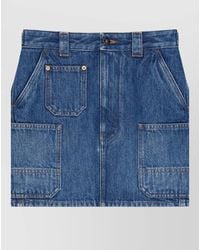 Givenchy - Denim Cargo Mini Skirt - Lyst