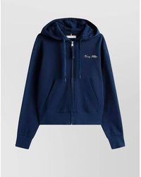 Tommy Hilfiger - Hooded Zip-Up Cotton Sweater Pockets - Lyst
