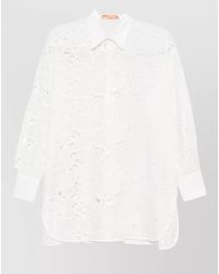 Ermanno Scervino - Shirt Straight Shape Floral Appliqué Cut Out - Lyst