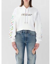 Off-White c/o Virgil Abloh - Cropped Hoodie Flower Motif Ribbed Trim - Lyst