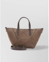Brunello Cucinelli - Monili Suede Leather Tote Bag - Lyst