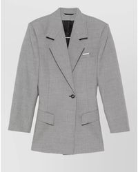 The Attico - Tailored Blazer Padded Shoulders Long Sleeves - Lyst