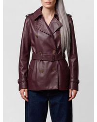 Burberry - Kensington Short Leather Trench Coat - Lyst