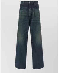MM6 by Maison Margiela - Denim Panelled Wide-Leg Jeans - Lyst