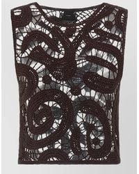 Pinko - Geometric Crocheted Sleeveless Top - Lyst