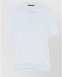 Tagliatore - Polo Shirt Cable Knit Design Collar - Lyst