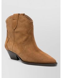 Isabel Marant - Dewina Leather Boots Pointed Toe Western - Lyst